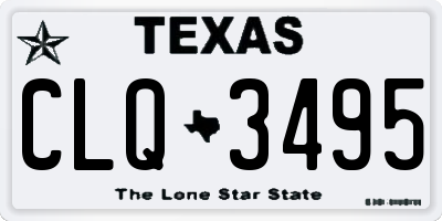 TX license plate CLQ3495