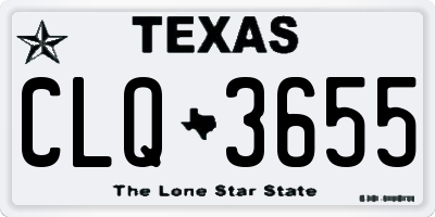 TX license plate CLQ3655