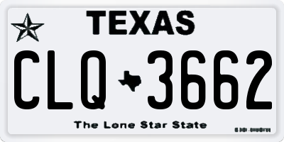 TX license plate CLQ3662