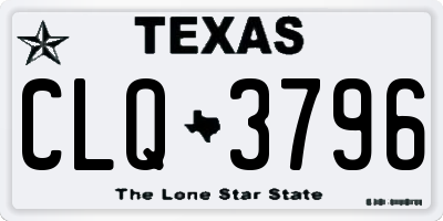 TX license plate CLQ3796