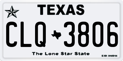 TX license plate CLQ3806