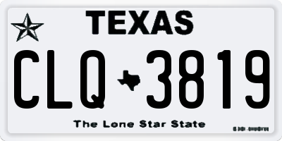 TX license plate CLQ3819