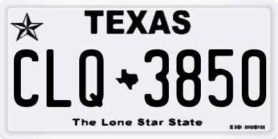 TX license plate CLQ3850