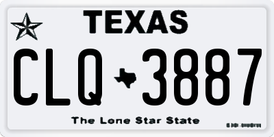 TX license plate CLQ3887