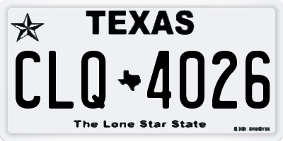 TX license plate CLQ4026