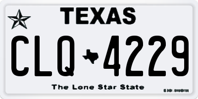 TX license plate CLQ4229