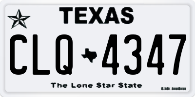 TX license plate CLQ4347
