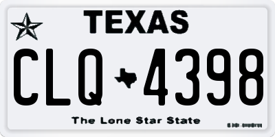 TX license plate CLQ4398