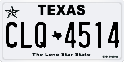 TX license plate CLQ4514