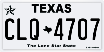 TX license plate CLQ4707