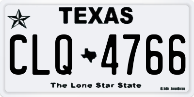 TX license plate CLQ4766