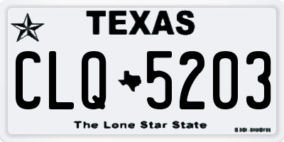TX license plate CLQ5203