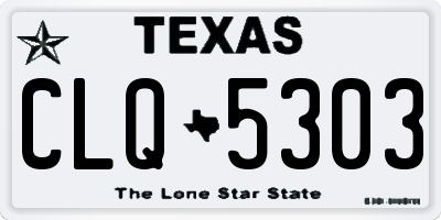 TX license plate CLQ5303
