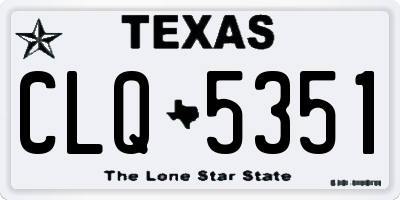 TX license plate CLQ5351