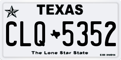 TX license plate CLQ5352