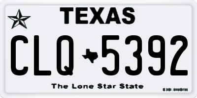 TX license plate CLQ5392