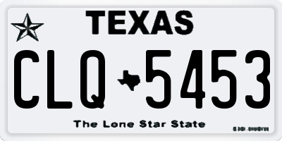 TX license plate CLQ5453