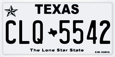 TX license plate CLQ5542