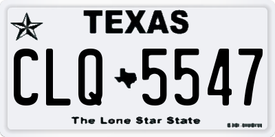 TX license plate CLQ5547