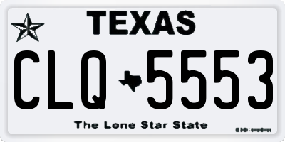 TX license plate CLQ5553