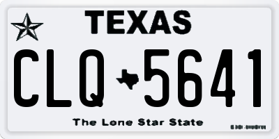 TX license plate CLQ5641