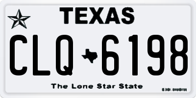 TX license plate CLQ6198