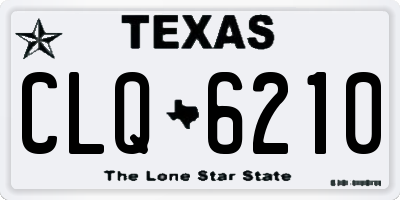 TX license plate CLQ6210