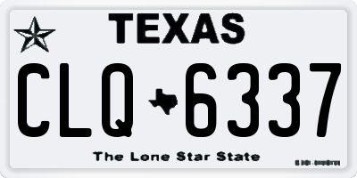 TX license plate CLQ6337