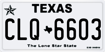 TX license plate CLQ6603