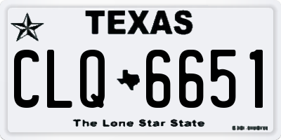 TX license plate CLQ6651