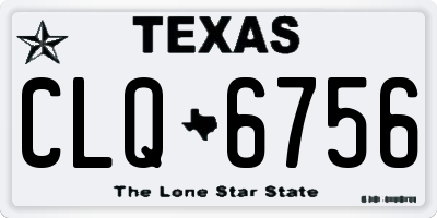 TX license plate CLQ6756