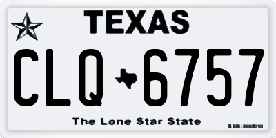 TX license plate CLQ6757