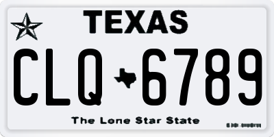 TX license plate CLQ6789