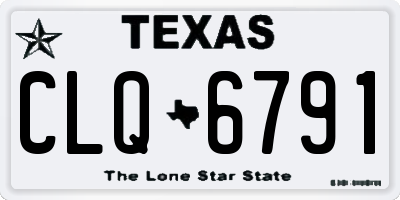 TX license plate CLQ6791
