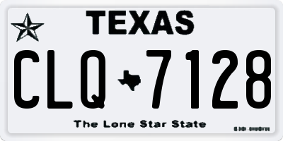TX license plate CLQ7128