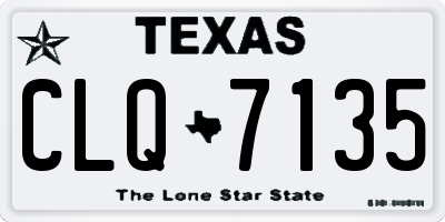 TX license plate CLQ7135