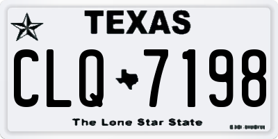 TX license plate CLQ7198