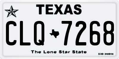 TX license plate CLQ7268