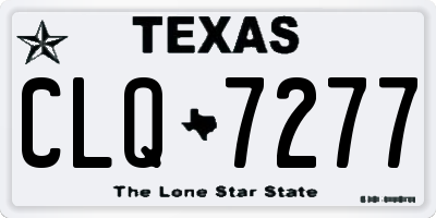 TX license plate CLQ7277