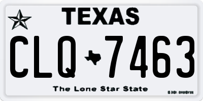 TX license plate CLQ7463