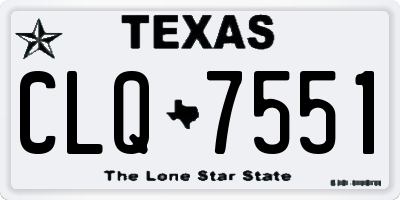 TX license plate CLQ7551