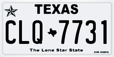 TX license plate CLQ7731