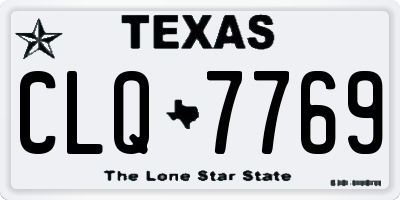 TX license plate CLQ7769