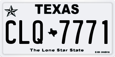 TX license plate CLQ7771