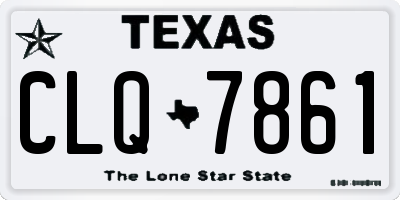 TX license plate CLQ7861