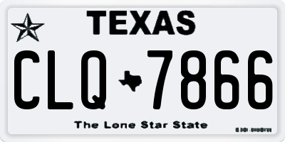 TX license plate CLQ7866