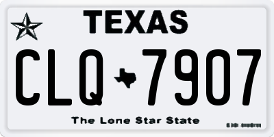 TX license plate CLQ7907