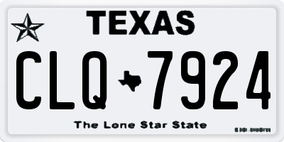 TX license plate CLQ7924