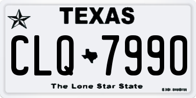 TX license plate CLQ7990