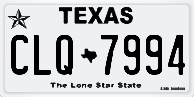 TX license plate CLQ7994